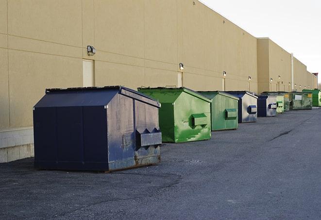 porta-potties placed alongside a construction site in Newtown